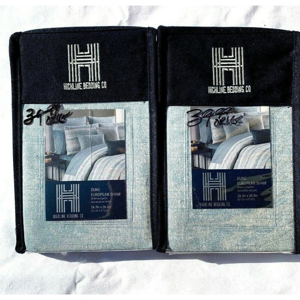 Highline Bedding Co Dune Blue Sea Glass Euro Pillow Sham Set Of Two